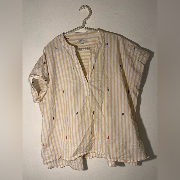 Embroidered Lakeline Popover Shirt in Stripe - Picture 3 of 7